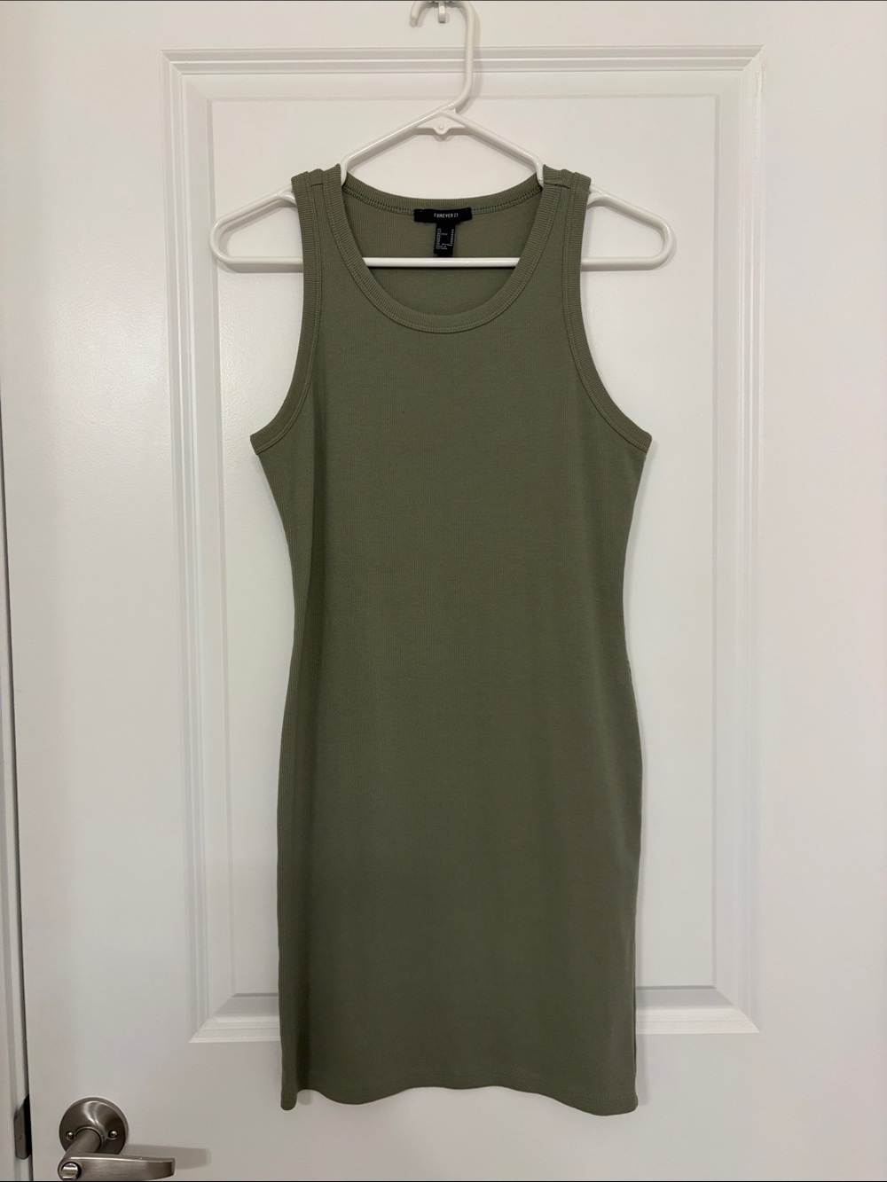 Forever 21 Olive Ribbed Tank Midi Dress
